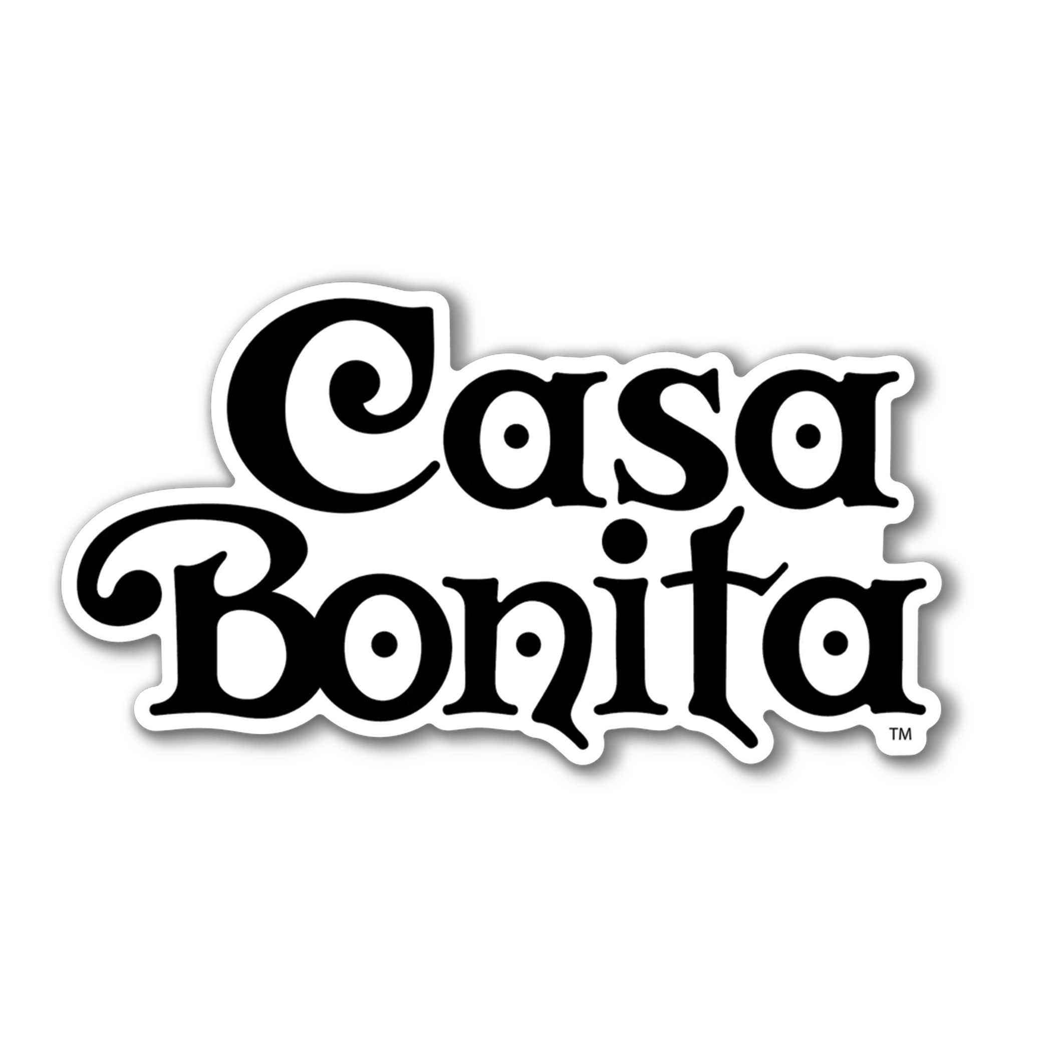 Casa Bonita Black Wordmark Die Cut Sticker