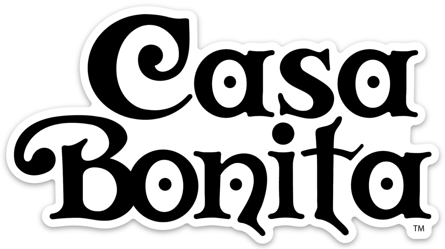 Casa Bonita Black Wordmark Die Cut Sticker