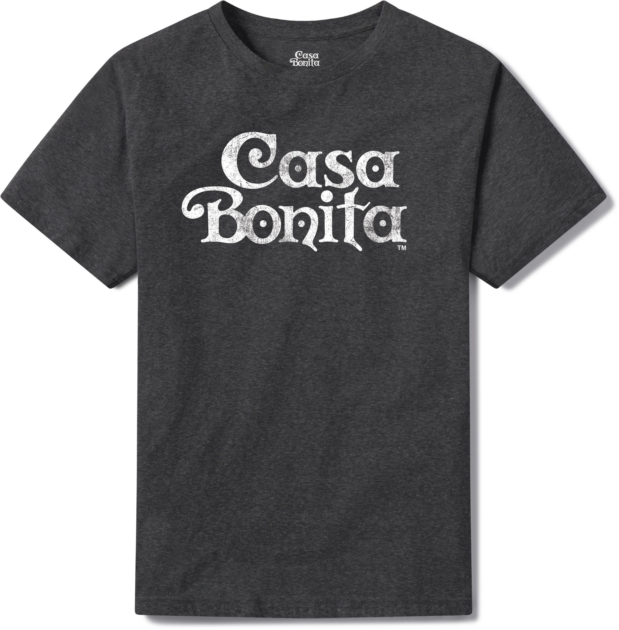 Casa Bonita Charcoal Distressed White Logo T-Shirt