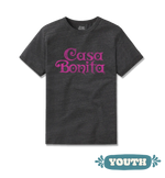 Casa Bonita Youth Gray Distressed Logo Tee