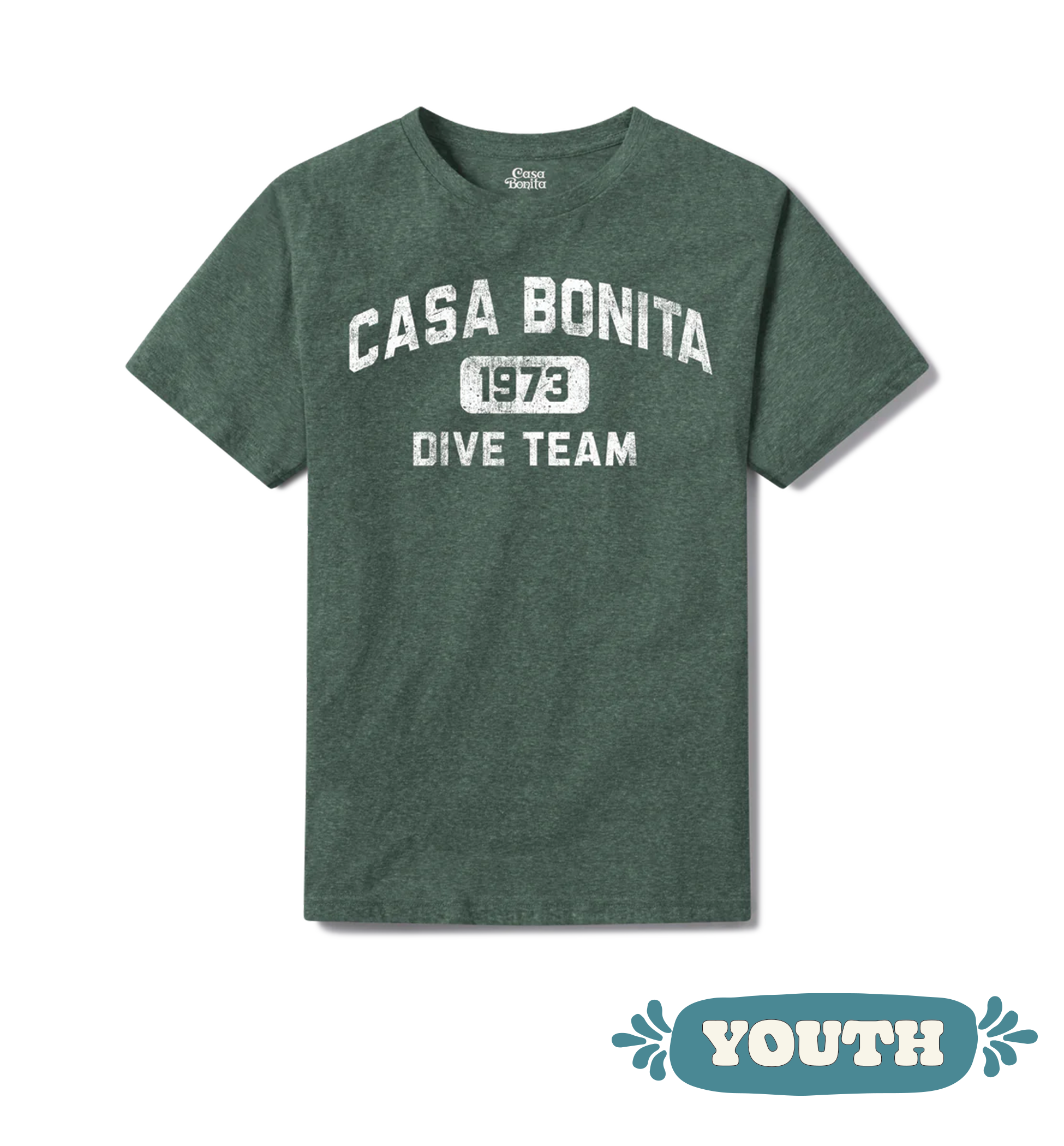 Casa Bonita Youth Hunter Green Dive Team T-Shirt