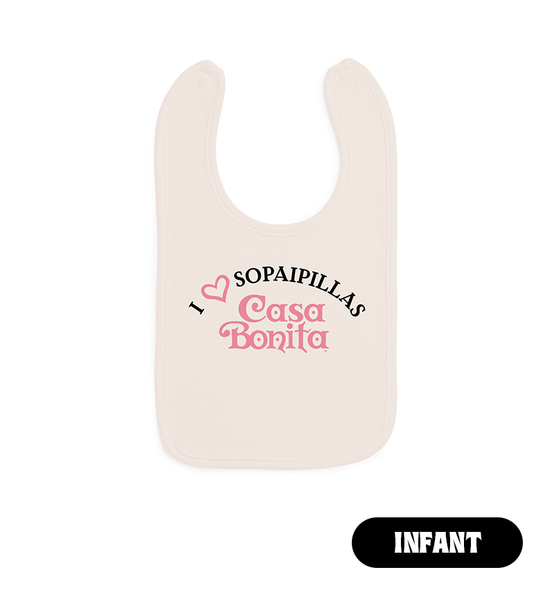 Casa Bonita Cream I Love Sopaipillas Infant Bib