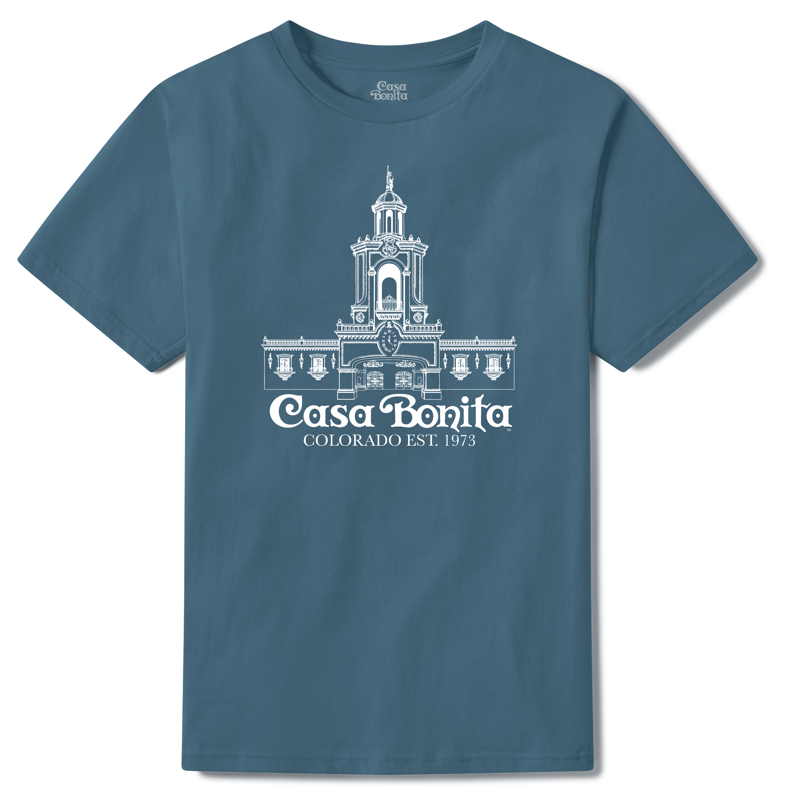 Casa Bonita Teal Blue Landmark Tower T-Shirt