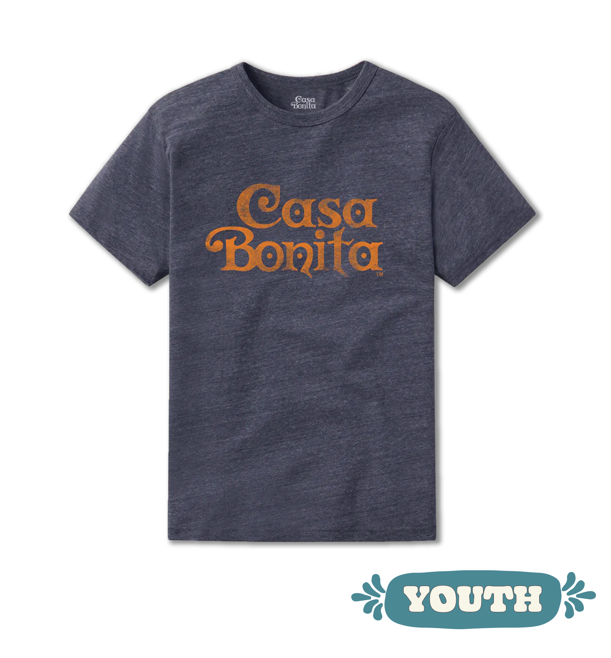 Casa Bonita Youth Navy Distressed Logo Tee