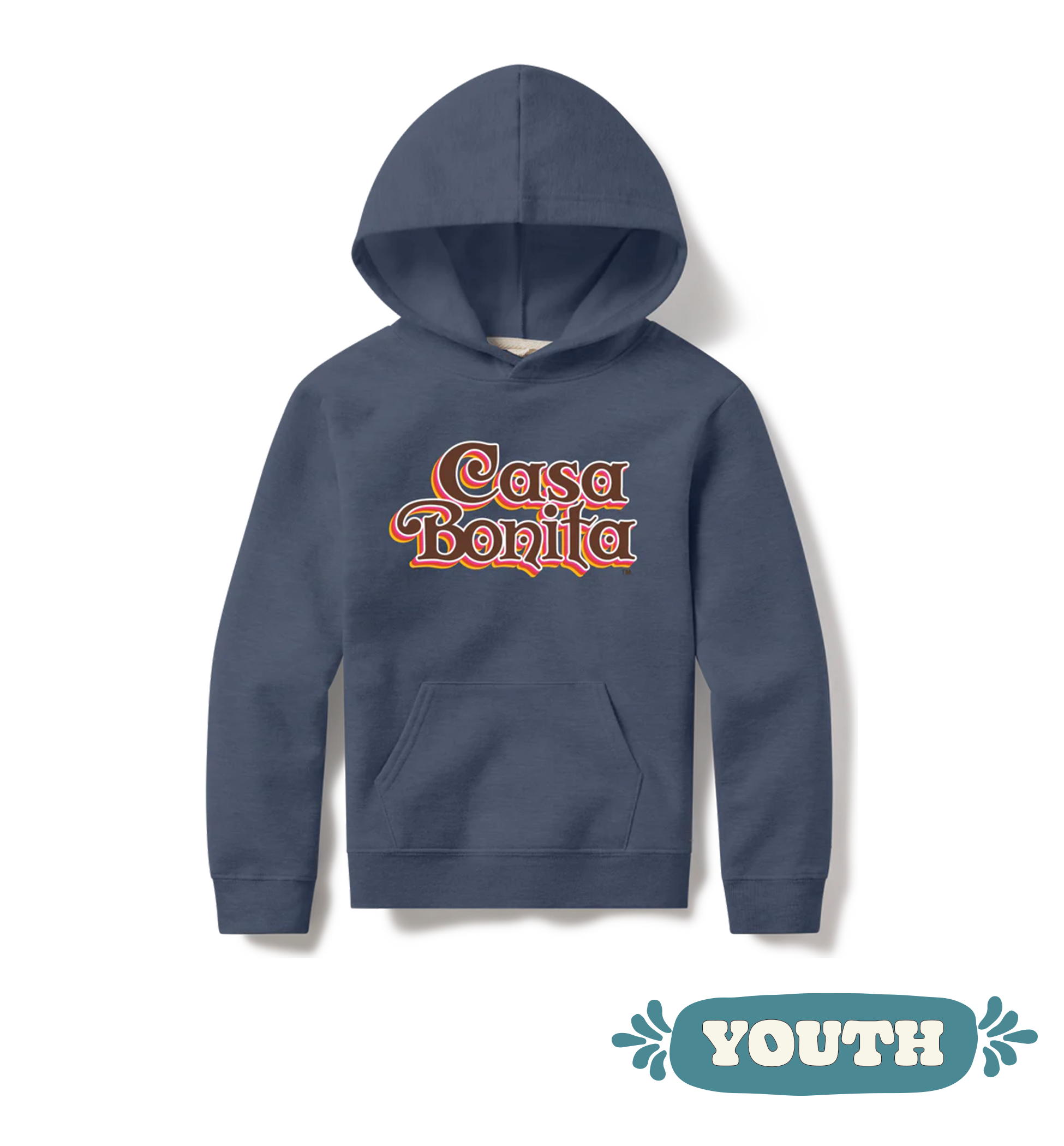 Casa Bonita Youth Navy Retro Logo Hoodie