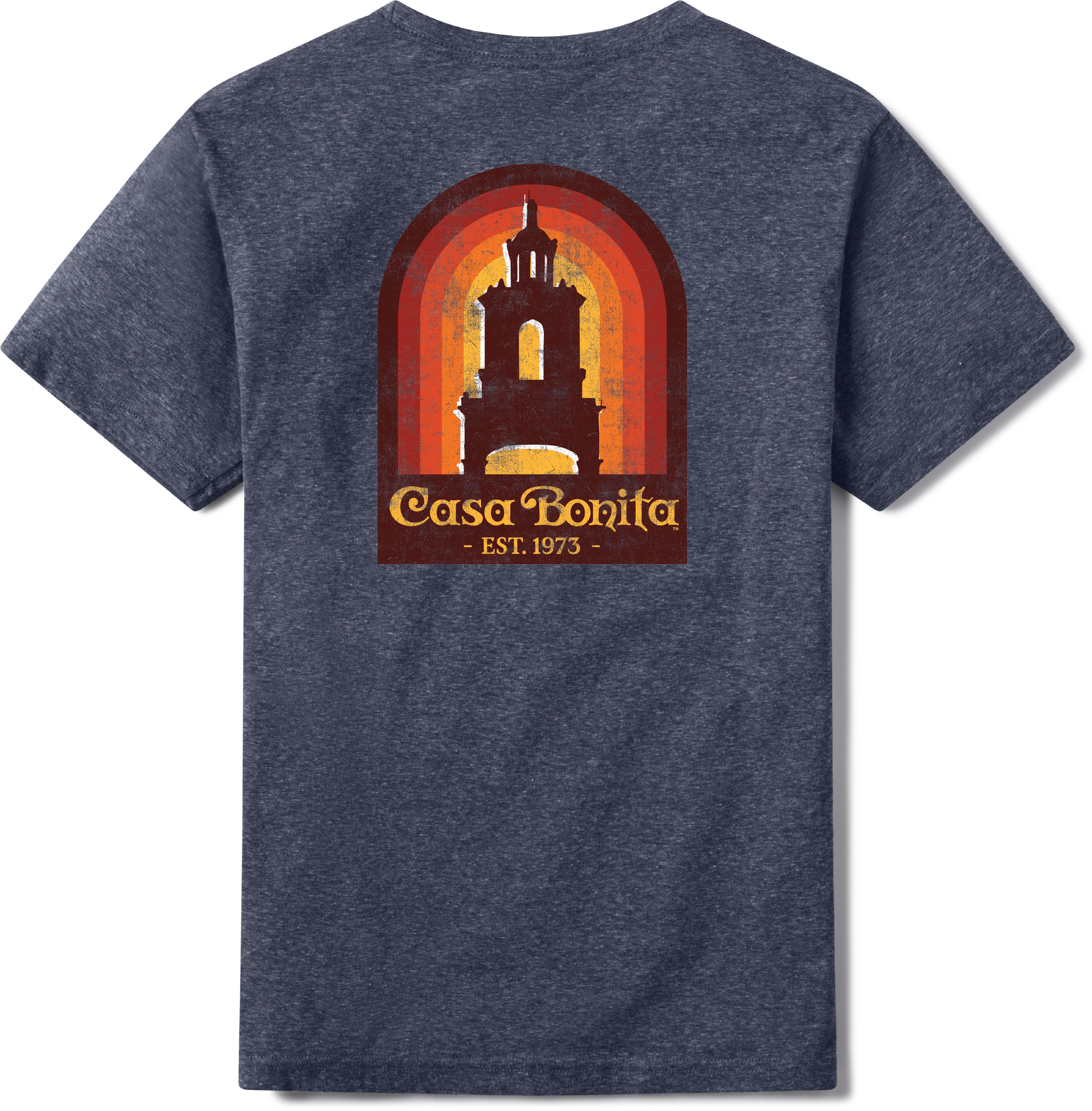 Casa Bonita Navy Sunset Tower T-Shirt
