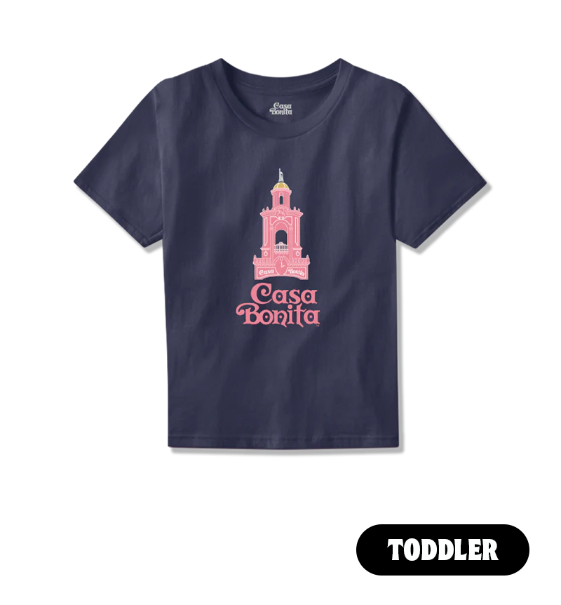 Casa Bonita Navy Toddler Pink Tower T-Shirt