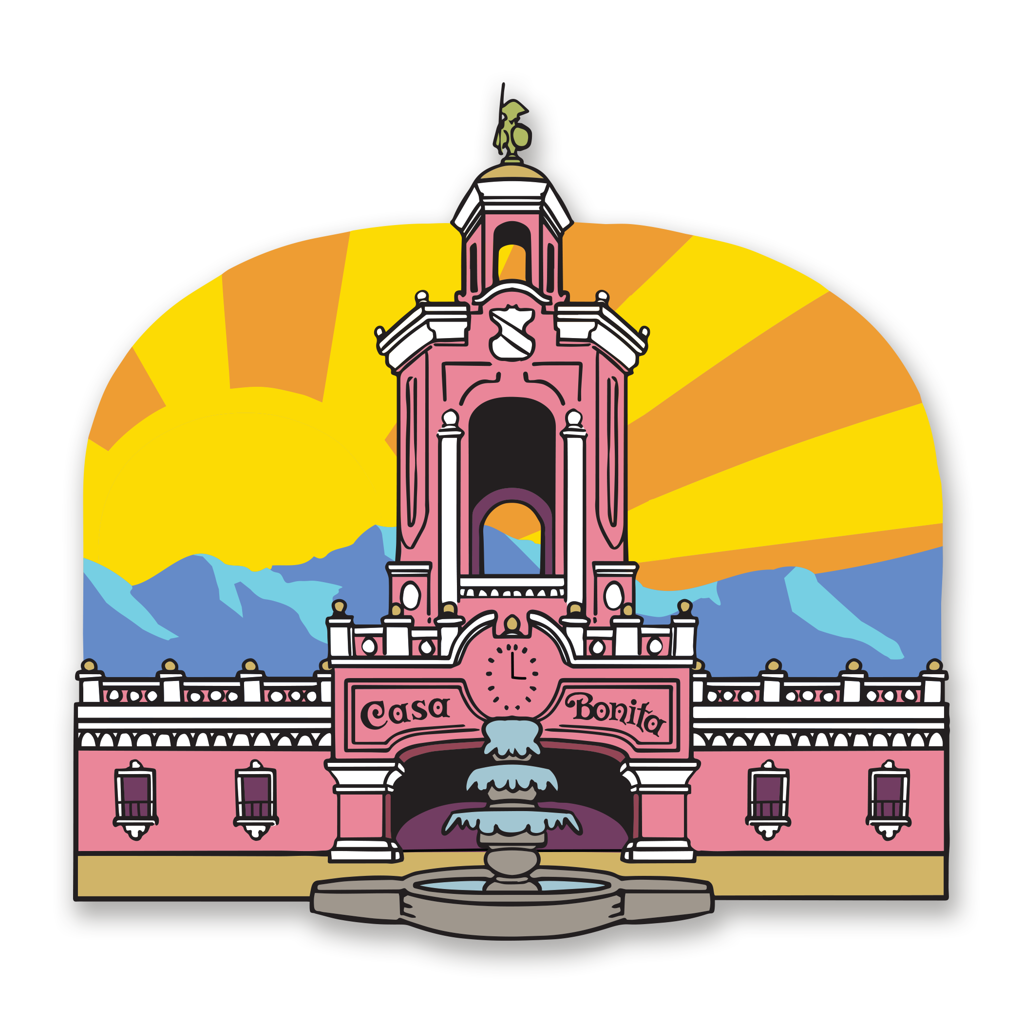 Casa Bonita Retro Tower Car Sticker
