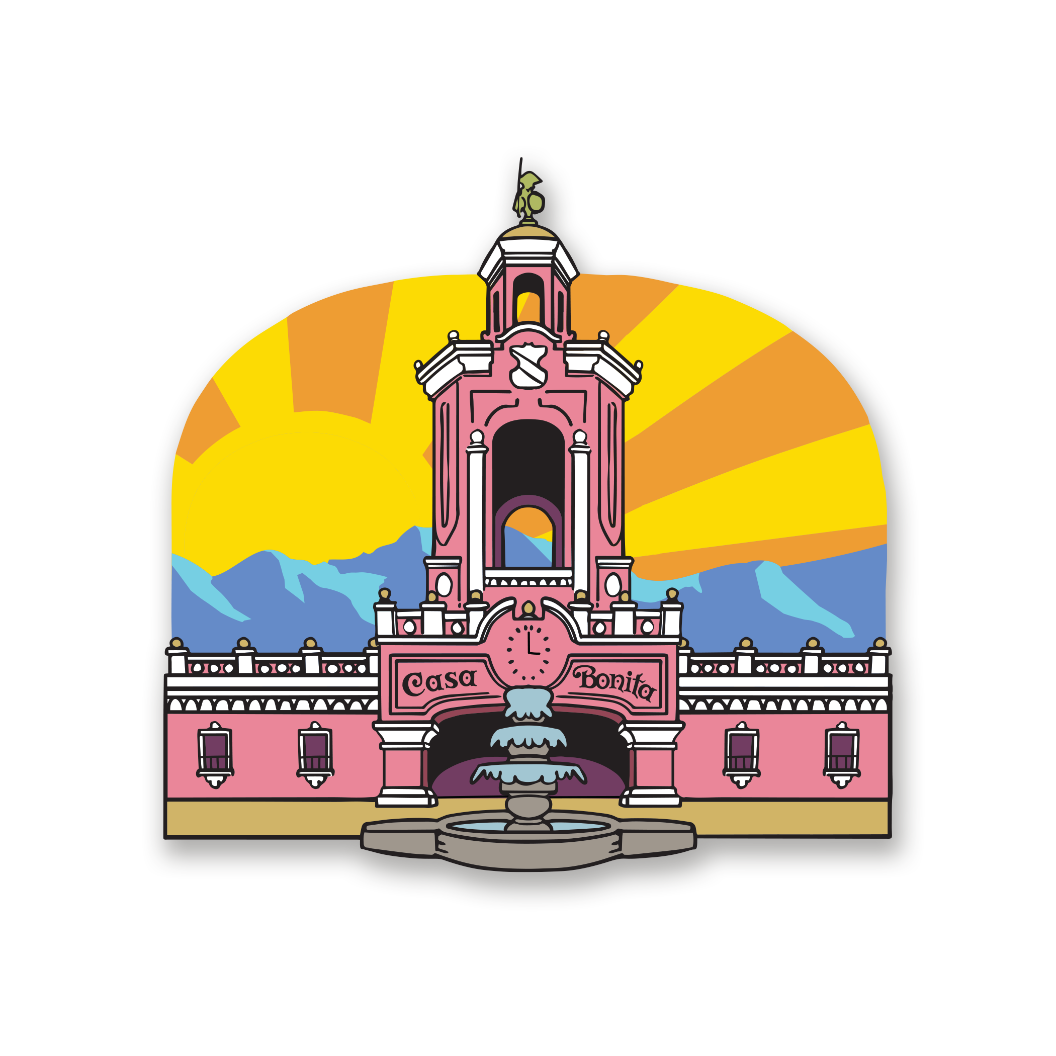 Casa Bonita Retro Tower Sticker