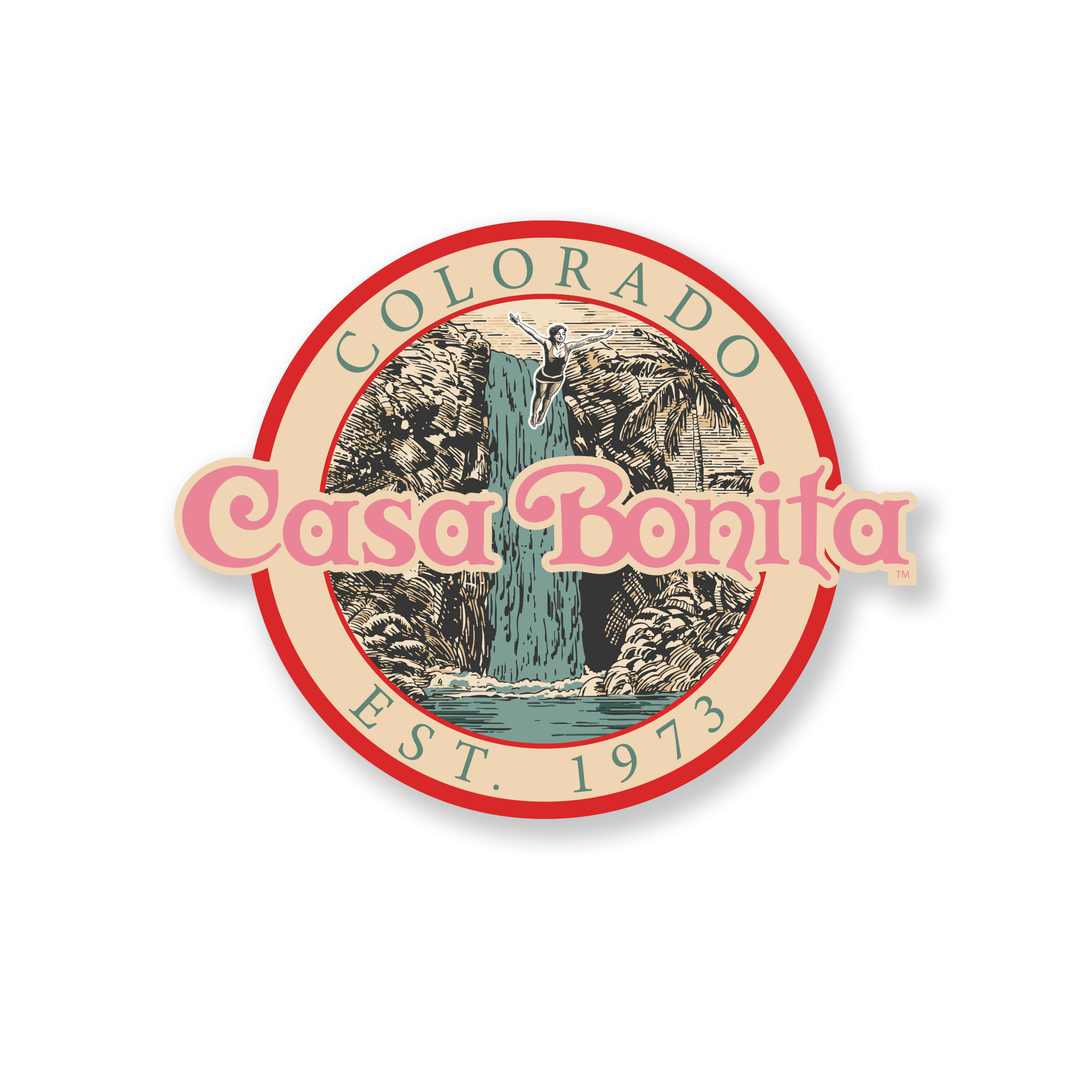 Casa Bonita Vintage Waterfall Sticker