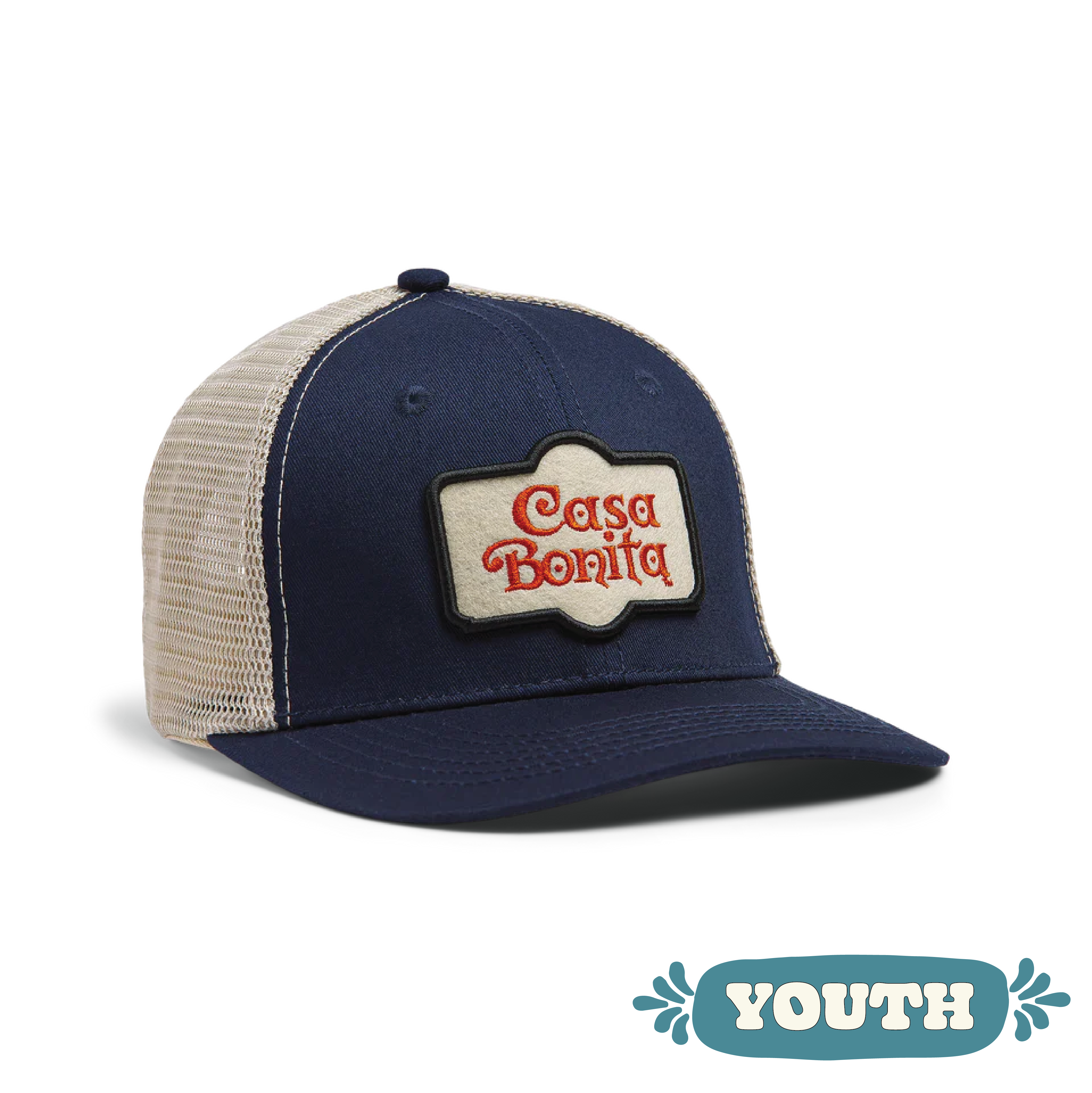 Casa Bonita Youth Navy Patch Structured Trucker Snapback